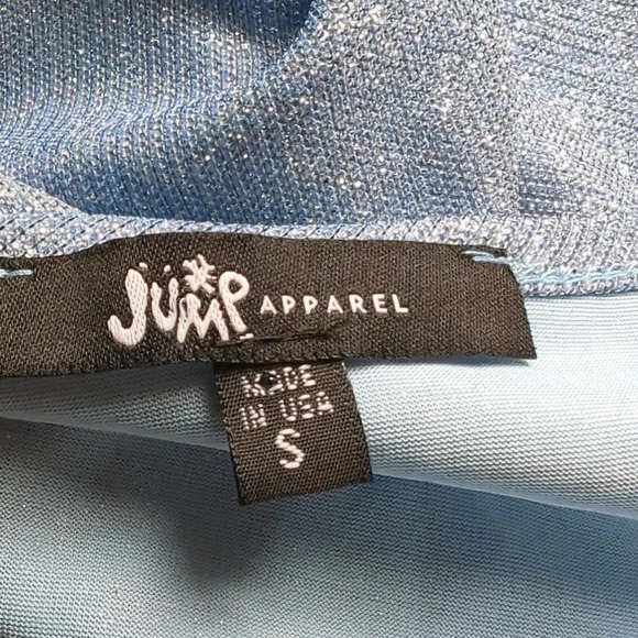 Jump Apparel Mini Dress Light Blue Glitter Club Hoco - Picture 2 of 14